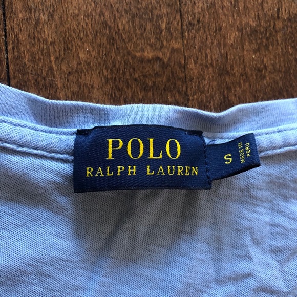 Ralph Lauren Blue V Neck Crop Top - Picture 2 of 3